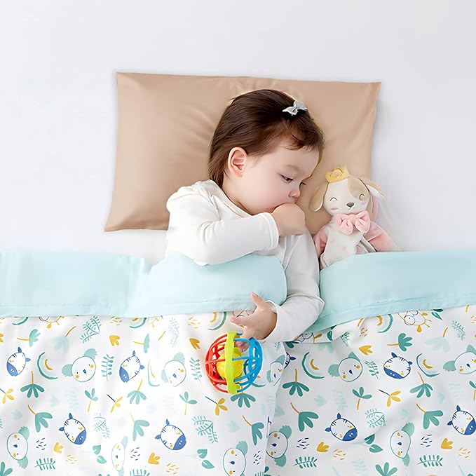 Cotton Toddler Pillowcase 14x20 Envelope: Long-Staple Cotton, Ultra Soft Breathable Durable, Travel Pillow Cover 2 Pack by Fittia