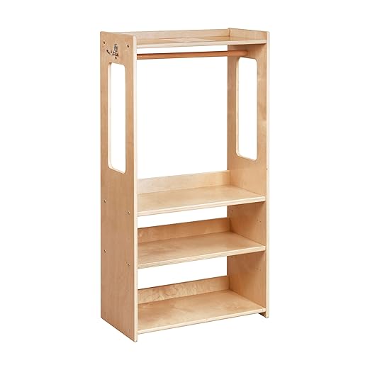 ECR4Kids TrendiTot Clothing Rack, Kids Wardrobe, Natural