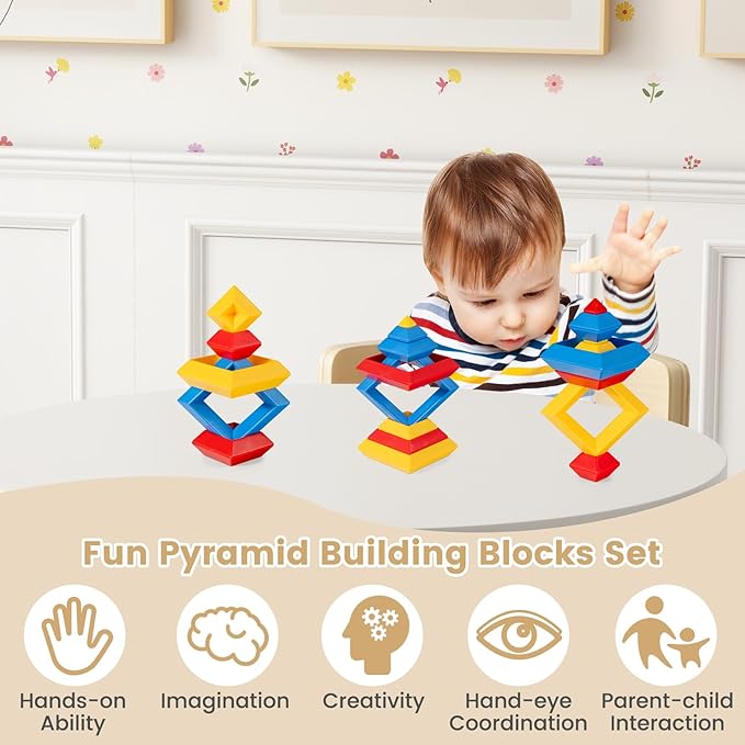 HONEY JOY Kids Table and Chair Set, Bentwood Toddler Round Table and 4 Chairs for Craft Art, Building Block, 5-Piece Children Furniture Set for Daycare, Kindergarten, Playroom (Colorful)