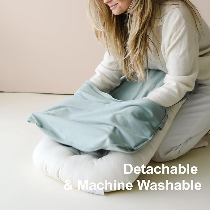 CooCooBaby Organic Infant Lounger Cover, 100% Organic Cotton, Newborn Essentials, Baby Gifts | Cover Only (Sage Green)