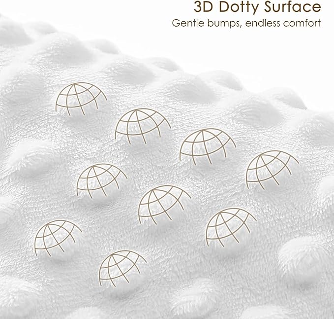 Baby Blankets for Boys Girls, Soft Nursery Minky Blankets with Muslin and Dotted Fleece Back 30x40 inches, Receiving Bed Quilt for Newborn, Infants, Toddlers (Beige)