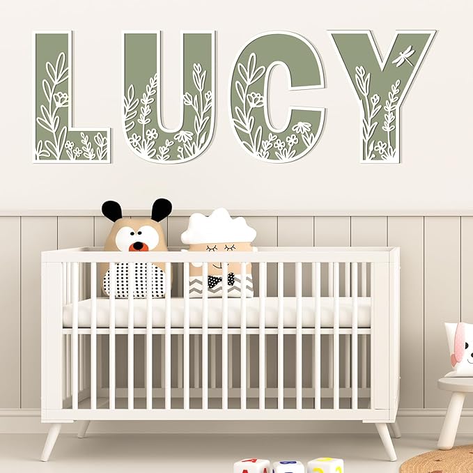 Layered 12 Inch Large Wooden Letters for Wall Decor, Flowered Paintable Wooden Nursery Letters for Crafts Wood Alphabet Letter Y for Birthday Boho Nursery Name Sign Wedding Home Decoration