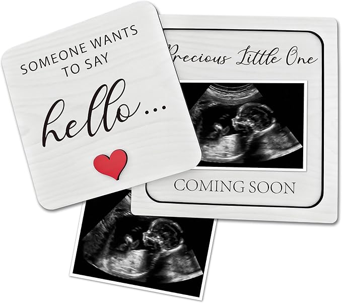 Pregnancy Announcement for Grandma Grandparents, Ultrasound Picture Frames Pregnancy Announcement Sign, Baby Announcement Wooden Surprise Box, Pregnancy Reveal to Husband Friends, Auntie, Uncle