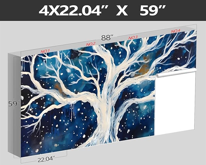 XMPMBM-Graffiti Art backsplash Large Decorative Wallpaper Watercolor Tree Bedroom Bathroom Nursery Room Wall Mural- W 88" X H 59"（36 Square Foot）