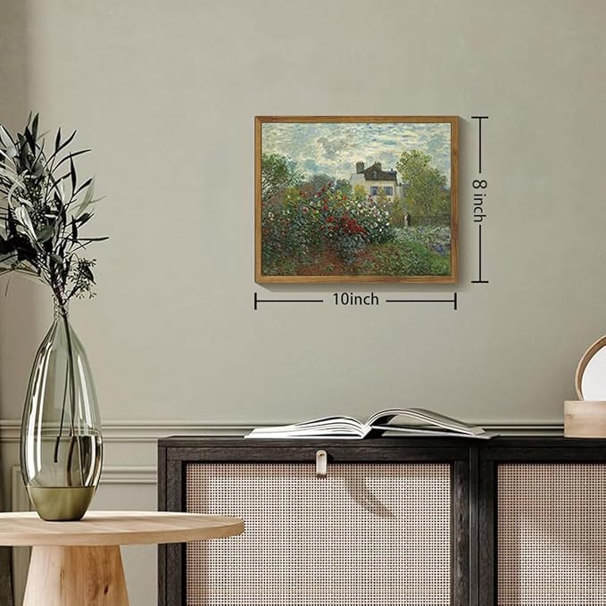 OIQArtOIQ Vintage Landscape Canvas Wall Art Framed Natural Scenery Painting Artwork Prints France Country Wilderness Farmhouse Decor Pictures Kitchen Bedroom Living Room Bathroom