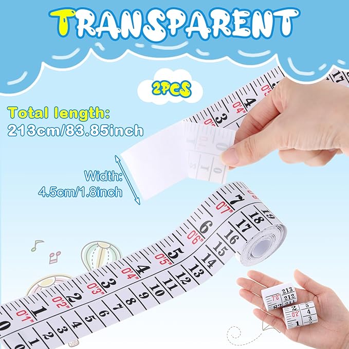 Tatuo 2 Pcs Growth Chart Wall Labels Height Indicator Tape Ruler Growth Chart Decor Height Indicator Adhesive Ruler for Home Room Measuring (White)