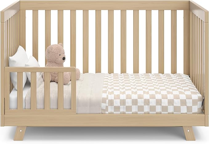 Storkcraft Beckett 3-in-1 Convertible Crib (Driftwood) – GREENGUARD Gold Certified, Fits Standard Crib Mattress, Converts to Toddler Bed and Daybed, 4 Mattress Heights, Grow-with-Me Design