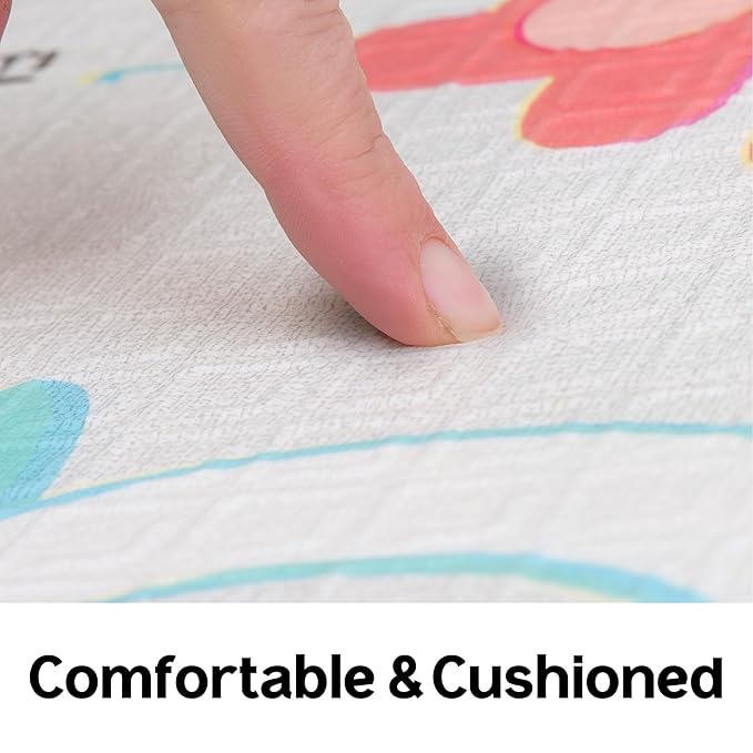 Baby Foldable Play Mat for Baby - Hello Bear ABC Design Floor Mats design - Perfect Tummy Time Mat & Nursery Rug - Portable Playroom Rug, Double-Sided, Waterproof, Made in Korea - Large 79" x 55"