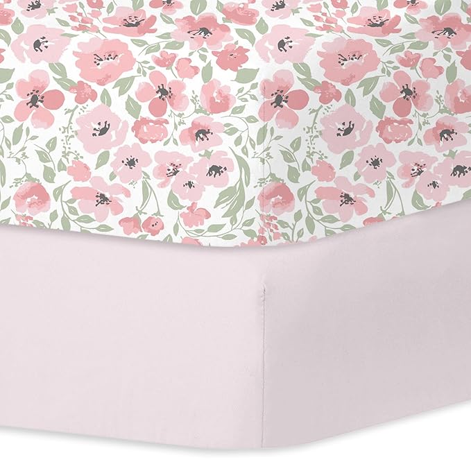 Little Grape Land Crib Sheets for Boys and Girls 2pk Baby Crib Fitted Sheet for Standard Size Crib and Toddler Mattress Super Soft Baby Sheet, Daliah