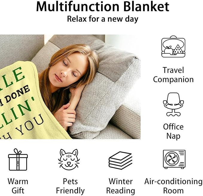 Custom Pickle Throw Blanket for Teen - 50x60 Inches Throw Size - Soft Fluffy Cozy Blankets Gift - Beige Novelty Blanket Throws for Living Room Decorative