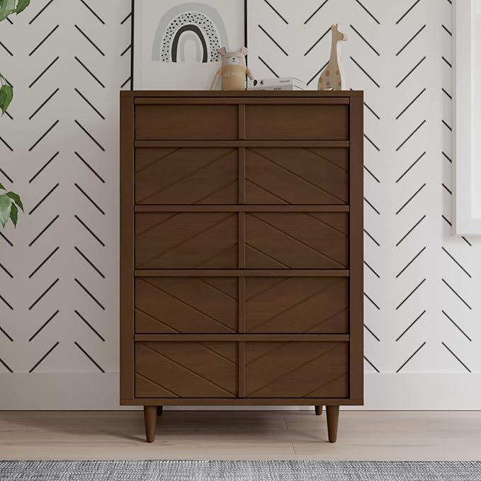 Child Craft Surrey Hill Crib, Dresser and Chest Nursery Set, 3-Piece, Includes 4-in-1 Convertible Crib, Dresser, and Chest, Grows with Your Baby (Toasted Chestnut)