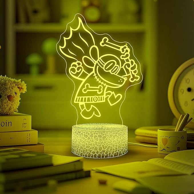 Officially Licensed Dog Man Night Light - The Bark Knight LED Glow Light with Removable 7 Colors Base, Kids Bedroom Decor Bedside Lamp, Night Light for Kids, Christmas Birthday Gifts for Boys & Girls