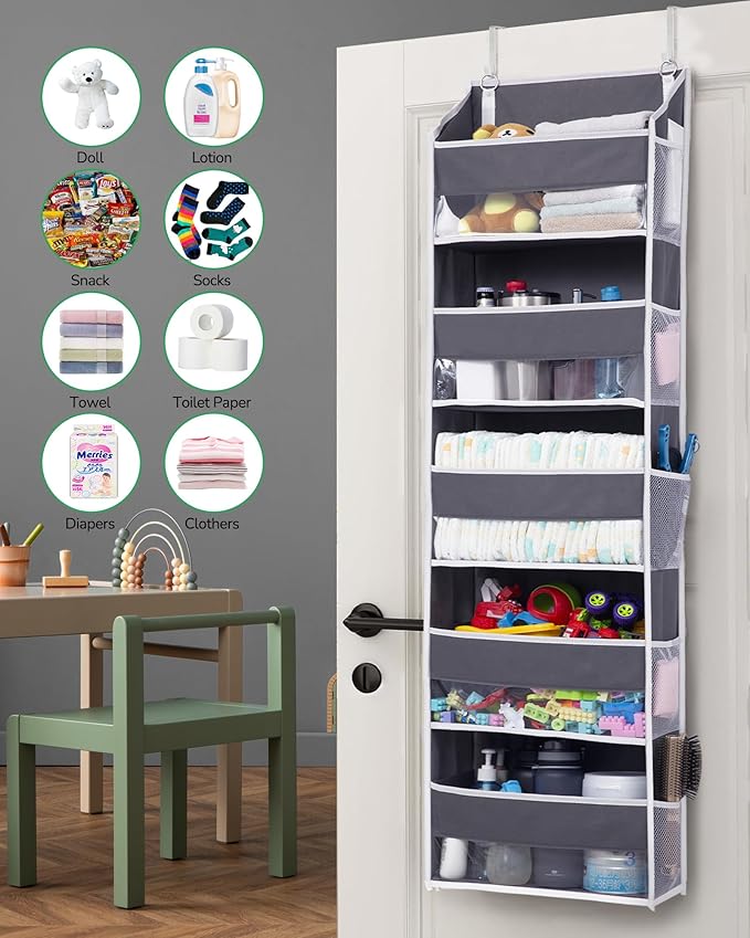 ULG 2 Pack 5-tier Over the Door Organizer Dark Gray