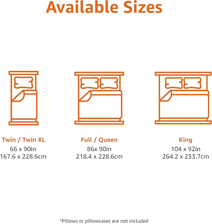 Amazon Basics Lightweight Microfiber Comforter Sets, 3-Pieces, Black/White, Checkerboard, King