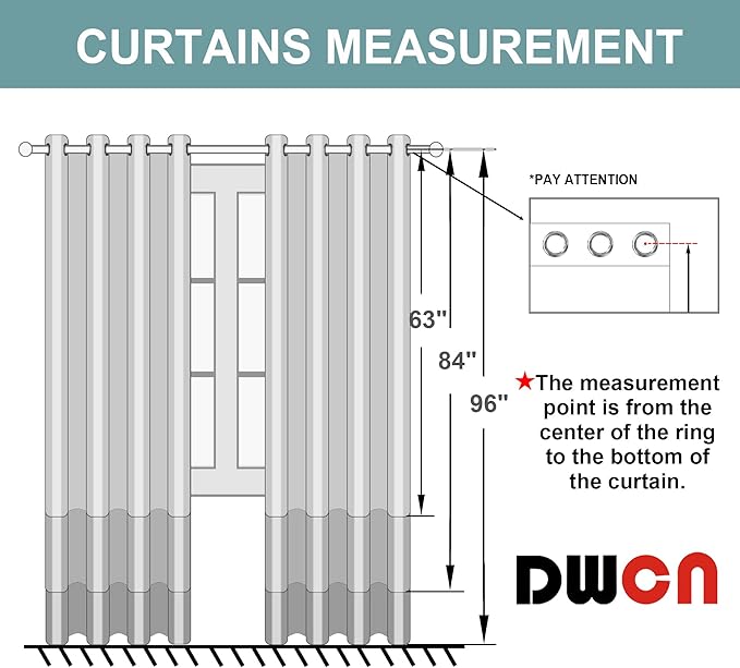 DWCN White Blackout Curtains with Sheer Overlay Thermal Insulated Mix & Match Double Layer Window Panels for Bedroom Living Room Drape Sewn with Tiebacks Grommet Top 52" Wx63 Lx2