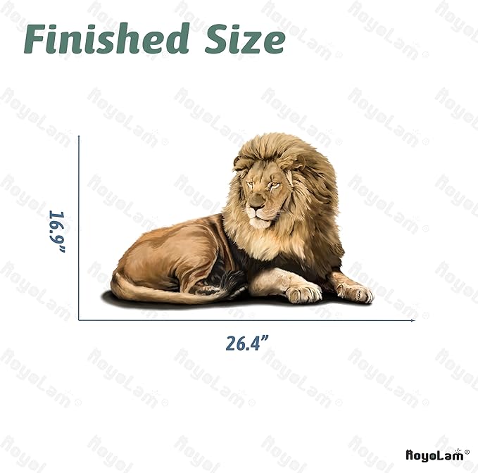 Lifelike Lion Wall Decal Nursery Tropical Animal Wall Sticker Removable Peel and Stick Waterproof Wall Art Decor Stickers for Kids Baby Classroom Preschool Living Room Bedroom School