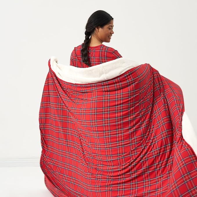 Little Sleepies Christmas Blanket, Soft Viscose from Bamboo Christmas Throw Blanket for Baby Boys & Girls, Lightweight, 65" x 85", Oversized (Holiday Plaid)
