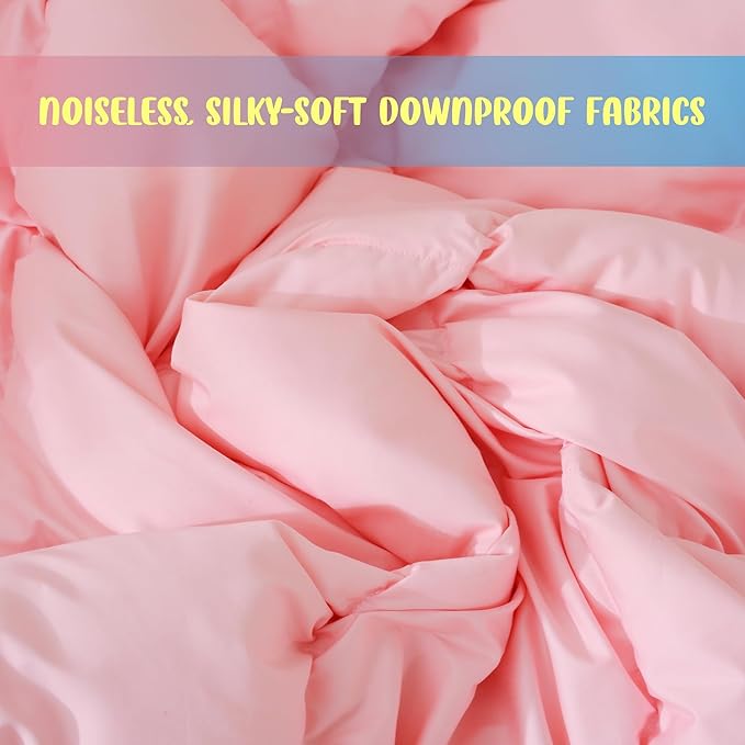 Baby Crib Comforter/Duvet/Blanket All Season 100% Natural White Goose Down Filled,Noiseless 500 Thread Count 100% Cotton Fabric 750+Fill Power (Pink, 45x60in)