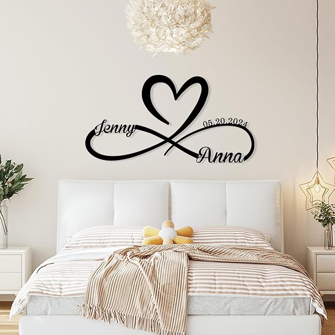 Personalized Metal Signs Wedding Gifts | Custom Metal Sign Art Wall Decor with Name and Date | for Couple Parents | Housewarming Couples Gift | Home Decor Sign
