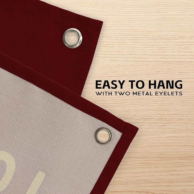 Long Live Boyhood Linen Banner – Boys Room Wall Hanging, Playroom & Nursery Decor, Toddler Room Flag, Aesthetic Boys Bedroom Sign – Burgundy & Mustard Yellow