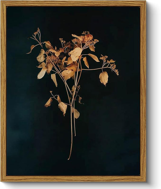 ARPEOTCY Vintage Framed Botanical Wall Art, Bedroom Bathroom Dark Floral Pictures Art Decor, Canvas Print Retro Paintings, Home Rustic Farmhouse Neutral Moody Decor, 8x10 Inch