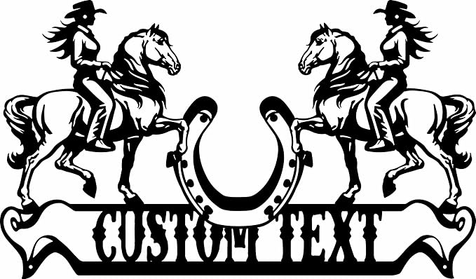 Personalized Cowgirl Horse Metal Sign – Custom Name Rustic Farmhouse & Western Home Decor, Handcrafted Wall Art