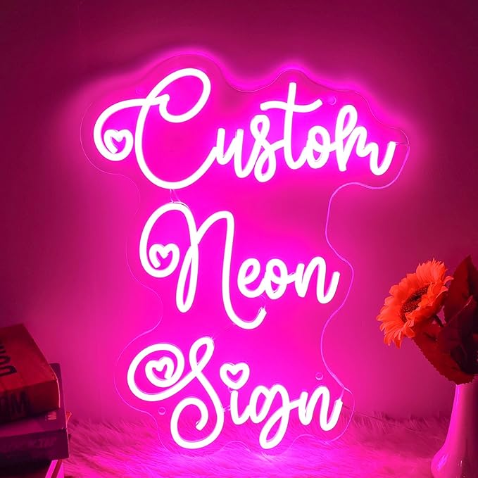 Custom Neon Signs for Wall Decor, Large Neon Sign Customizable Personalized LED Sign, Customized Light Sign Dimmable for Birthday Christmas Wedding Gift,for Business Company Logo Bar Party Bedroom Dorm Neon Name Sign