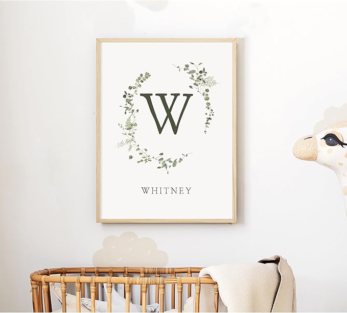 Personalized Name Flower Nursery Wall Art Prints, Crib & Nursery décor, Newborn Baby Girl Gift Present, Floral Baby Girl Room Pictures, Poster For Baby And Kids (1 Print, Flower 4)