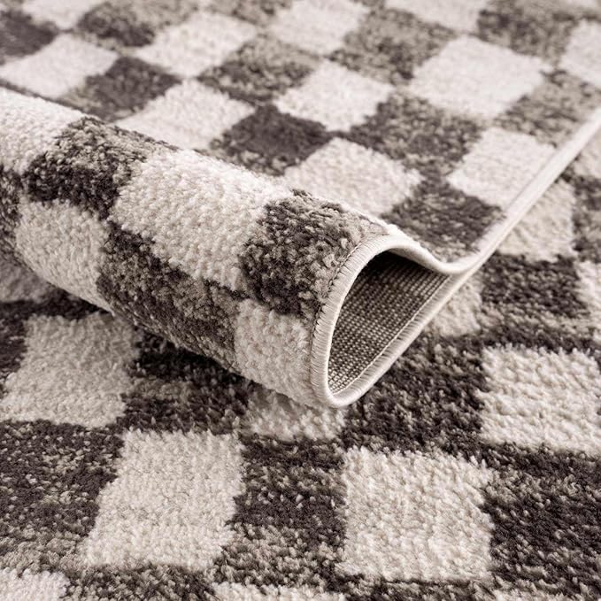 Hauteloom Benjy Living Room, Bedroom Area Rug - Contemporary - Cream, Charcoal - 8'10'' x 12''