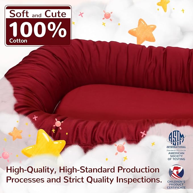Baby Lounger, Infant Lounger for Newborn,Portable Baby Nest Cover Breathable & Soft, Newborn Essentials
