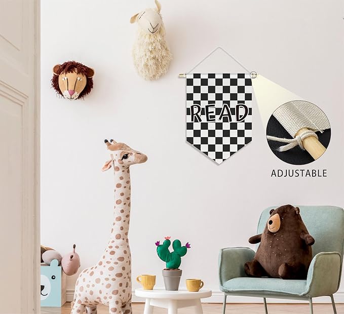Read Wall Art Decor Banner Flag Kids Nursery Toddler Room Decor, Read Sign for Classroom Reading Corner Kid Bedroom Wall Decor, 15x11in