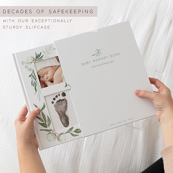 Baby Memory Book for the Modern Minimalist - Simple Baby Book for Boy or Girl - First Years Journal - Monthly Milestone Keepsake Record Book - Gender Neutral Pregnancy Gift for Baby Shower