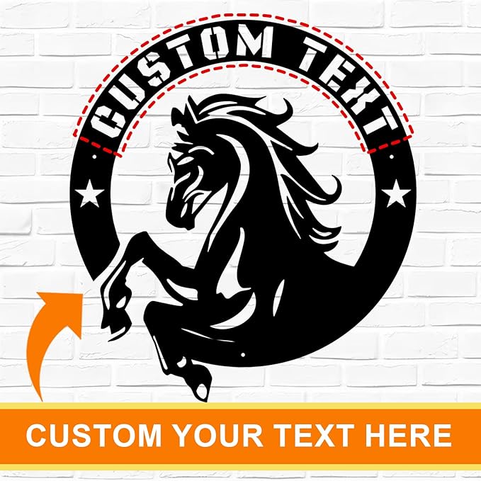 Personalized Horse Metal Sign – Handcrafted Horse Head Wall Art- Perfect Decor for barns, stables, porches, hallways, living rooms, or bedrooms