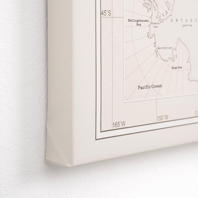 Canvas World Map with Cork Pin Board - English Lettering - Decorative Wall Decoration for All Rooms - Canvas Pictures with World Map Motif (150x100 cm, Pattern 8)
