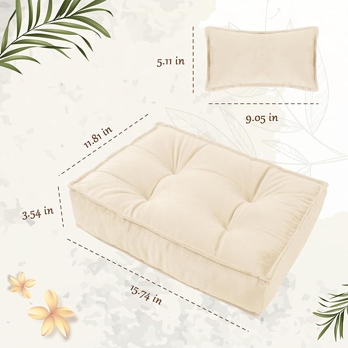 M&G House Newborn Photography Props Mattress Pillow Photography Accessories Baby Photoshoot Props Bed Mattress Bed Mat(Beige White)