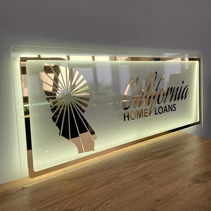 Custom Backlit Acrylic Logo Sign, Light Up Signs - Personalized Illuminated Logo Sign with Floating Acrylic Design for Retail Stores, Restaurants, Offices, and Hair Studios, Rectangle Shape