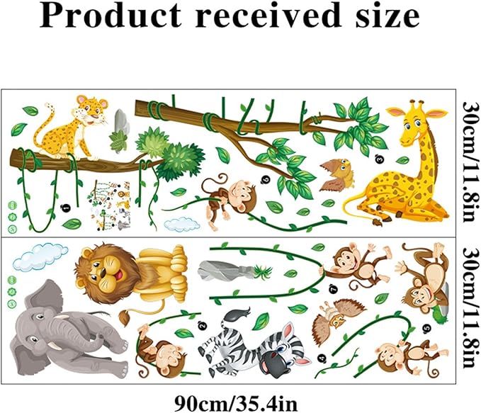 Tree Wall Decals Decor for Bedroom Trapeze Monkey Wall Stickers for Living Room Animal Wall Decor for Bedroom Murals Stickers & Murals 3D DIY Art as Decorations