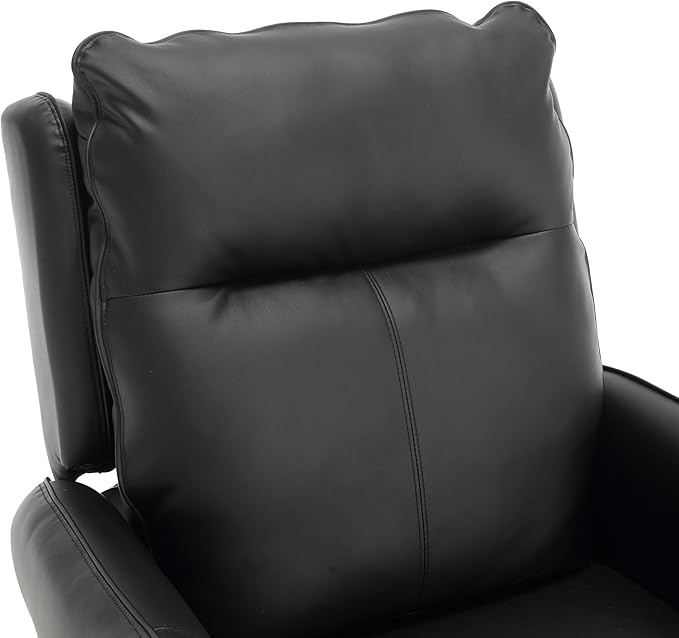 MINCETA Power Recliner Chairs,Modern Upholstered 270 Swivel Nursery Rocker Glider Recliner for Living Room,PU Leather in Black