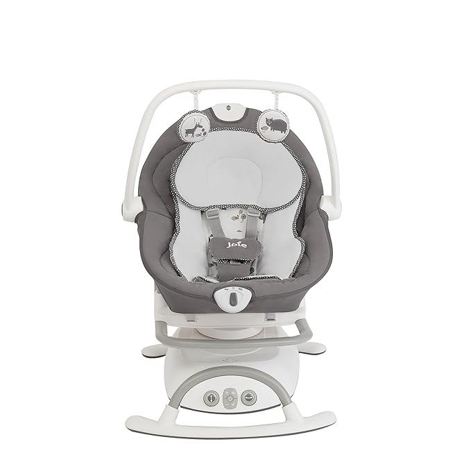 Joie Cinnamon 2-in-1 Glider and Rocker – Multi-Motion Baby Swing and Rocker Combo with Plush Fabrics, Compact Design, and Multiple Recline Positions – Soothing Sounds & Gentle Vibrations (Frankie)