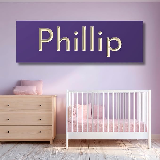 Personalized Nursery Name Sign, Choice of Size, Colors and Fonts | Personalized Custom Wood Name Sign, Baby Name Sign, Nursery Wall Decor, Toddler Room Wall Decoration | True Stock Studios.