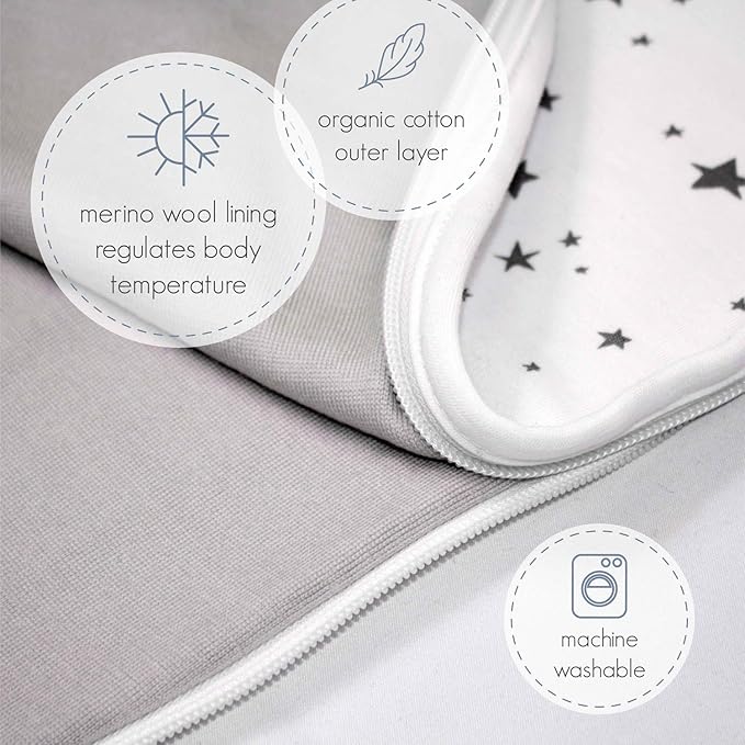 Woolino 4 Season Sleep Sack - Ultimate Sleeping Bag - Merino Wool and Organic Cotton Two-Way Zipper Adjustable Universal Size Sleep Sack for Baby (2-24 Months) - Rose