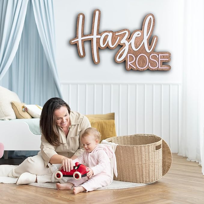 Personalized nursery name sign, name sign, baby name sign, name sign for nursery girl, wooden name sign, nursery decor, custom name sign, Wooden name signs for nursery gift