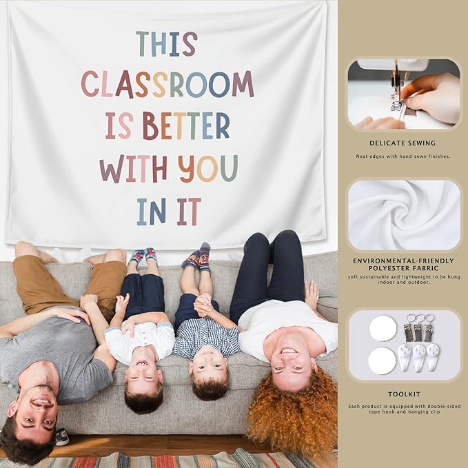 LIANGW Classroom Decor Kids Tapestry, Boho Classroom Decorations, Kids Affirmations Nursery Wall Art, 50x60 inches