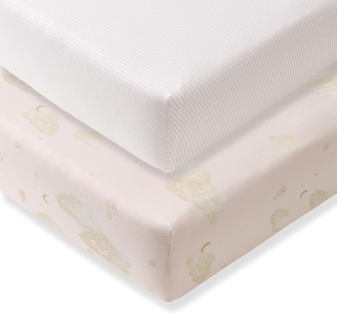 Burt's Bees Baby Essential Organic Cotton Fitted Crib Sheet, Breathable for Boy Girl Standard Crib & Toddler Mattresses