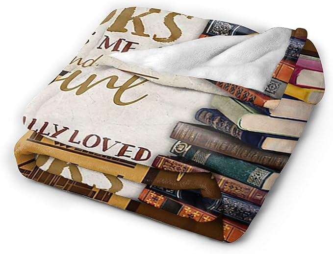 jerkboo Books Reading Blanket Throws Reading Gifts Reading Throw Blanket for Girls Kids Adults Soft Warm Cozy Fleece Blanket for Couch Sofa Bed 60""x50""