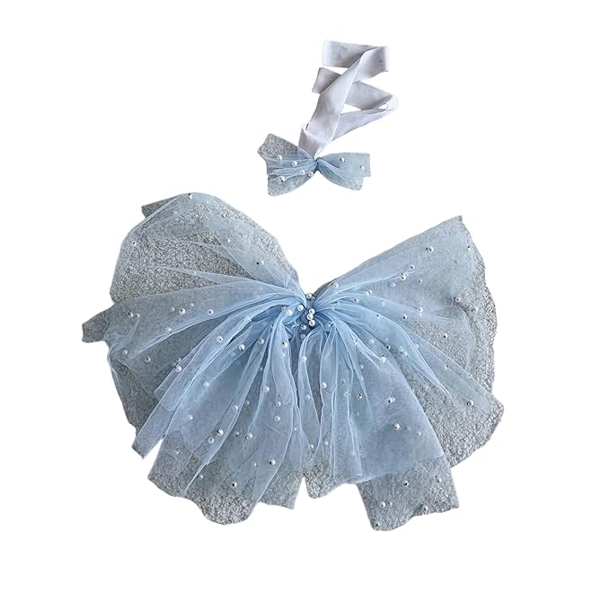 Baby Photo Props Beaded Headband Bowknot Wing PhotoPosing Props Newborn Photography Accessories 2PCS Newborn Girl