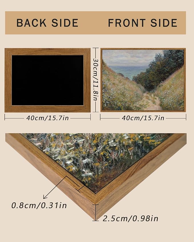 ARPEOTCY Framed Canvas Wall Art Prints, 12x16 Inch, Vintage Monet Landscape Prints for Wall Decor, Rustic Farmhouse Hanging Art for Bedroom, Living Room, Bathroom, Office Shelf Decorations