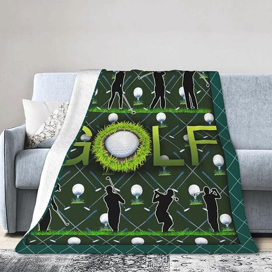 Golf Blanket Golf Throw Blanket Gifts for Golfer Man Woman Girls Boys Super Soft Flannel Lightweight Fluffy Plush Fuzzy Fleece Golfing Decor Blanket for Bed Sofa Bedding 60"X80"