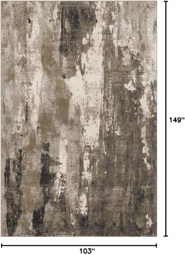 LUXE WEAVERS Lagos Collection Beige 9x12 Abstract Area Rug