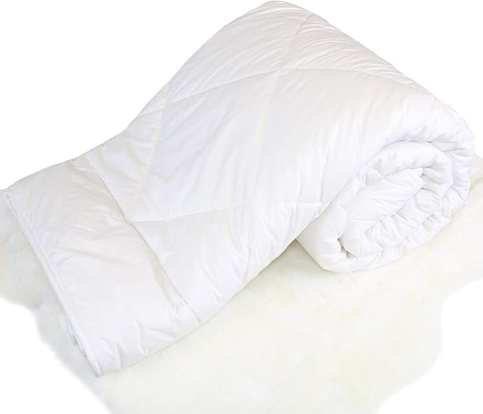 Woolino Premium Australian Wool Duvet Insert Bed Comforter, Mid-Weight Wool Comforter, Washable, Twin